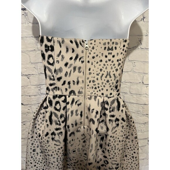 Style Stalker animal print strapless pleated mini dress Size Small - Picture 4 of 7